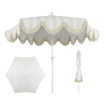 Collins 9 ft. Classic Cottage Tassel Market Patio Umbrella